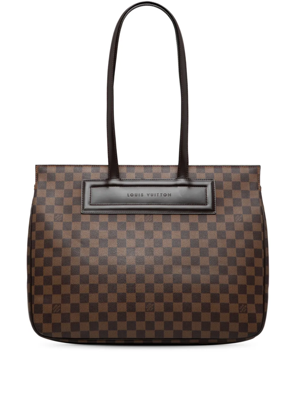 Pre-owned Louis Vuitton 1999 Damier Ebene Parioli Gm Tote Bag In Brown