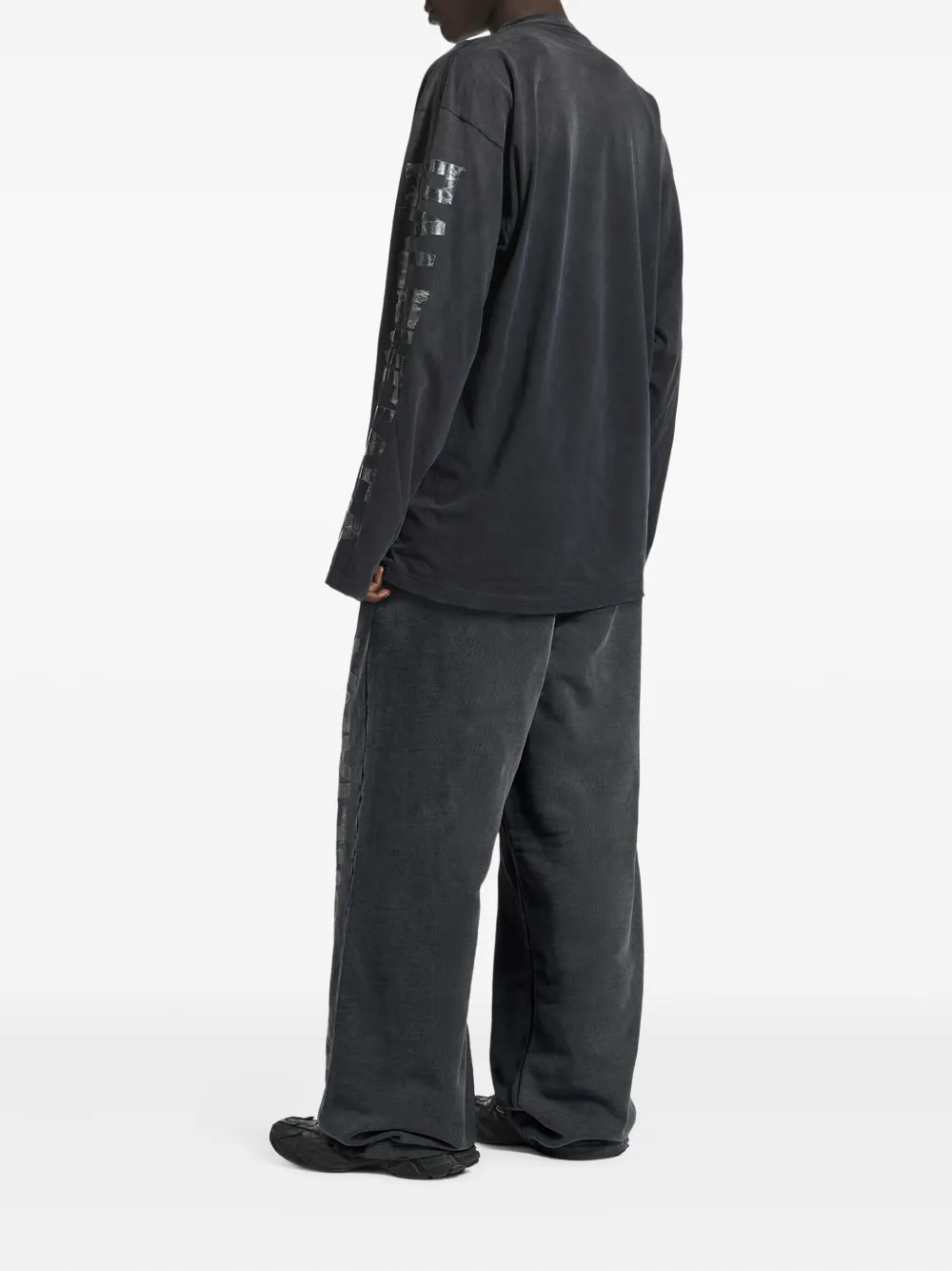 Balenciaga Katoenen broek met logoband - Zwart