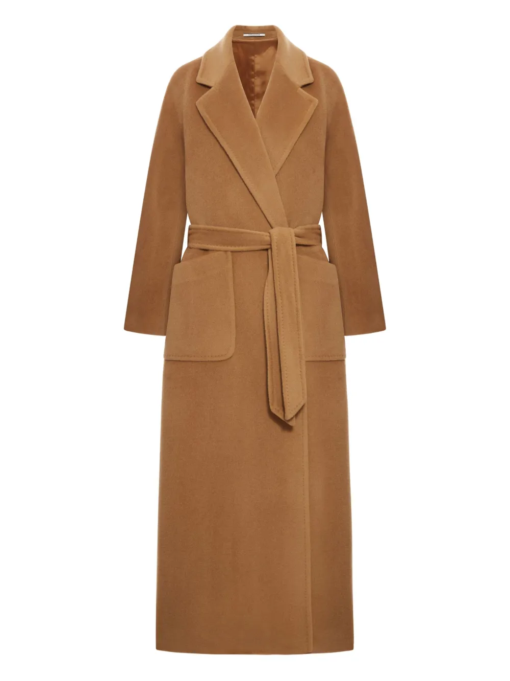 Tagliatore Belted Wool Coat In Brown