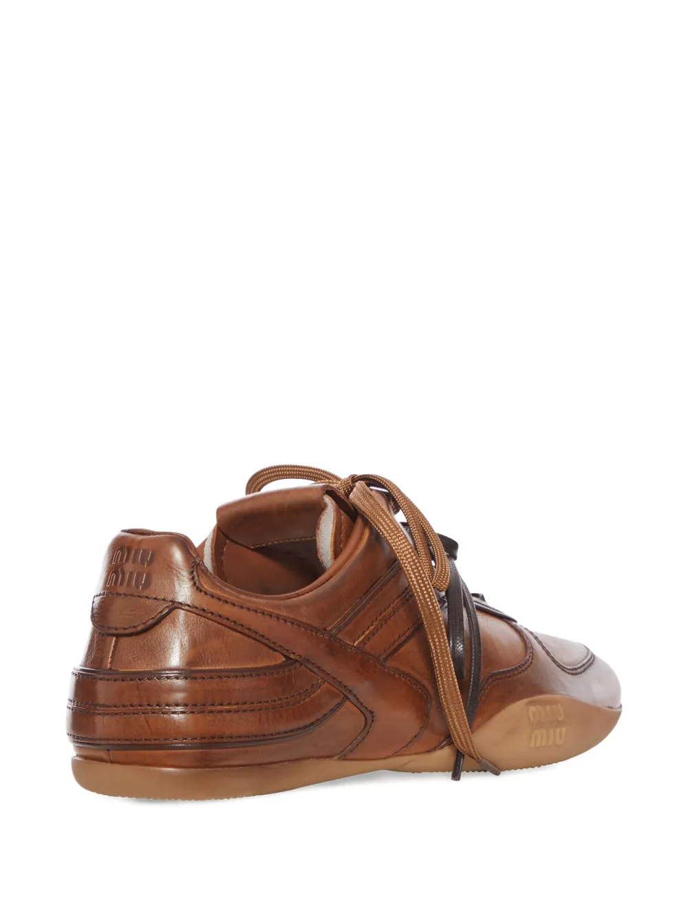 Miu Leren sneakers Bruin