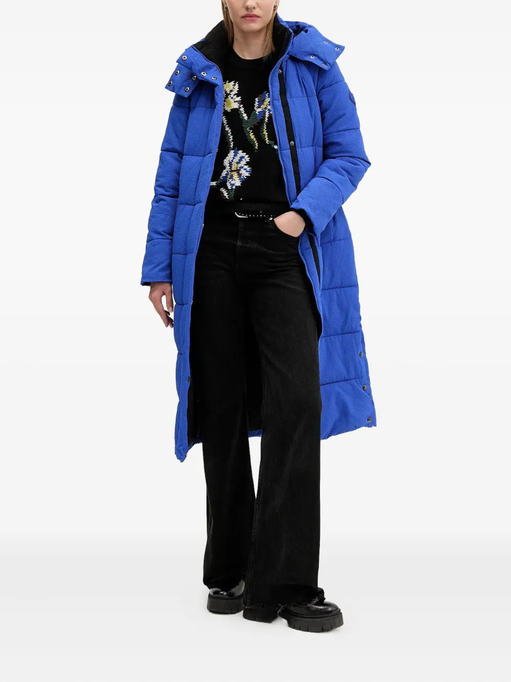 Desigual Floral Sweater In Black