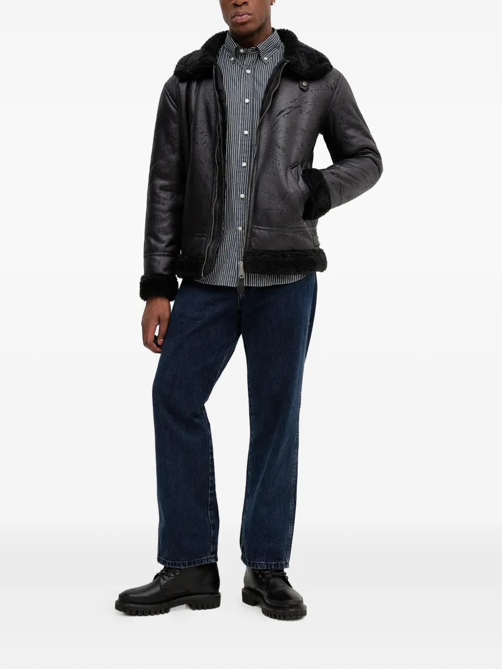 Alpha Industries B-3 faux-leather bomber jacket | Bomber Jackets | Image 2