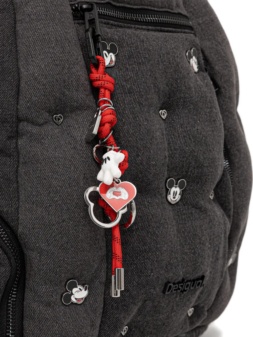 Desigual Rugzak met gewatteerd effect en applicatie Grijs