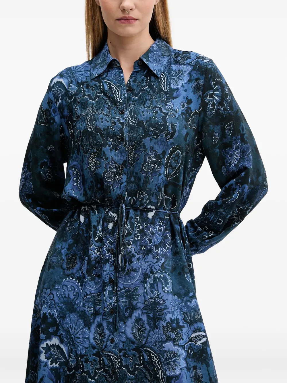 Desigual Jurk met bloemenprint Blauw