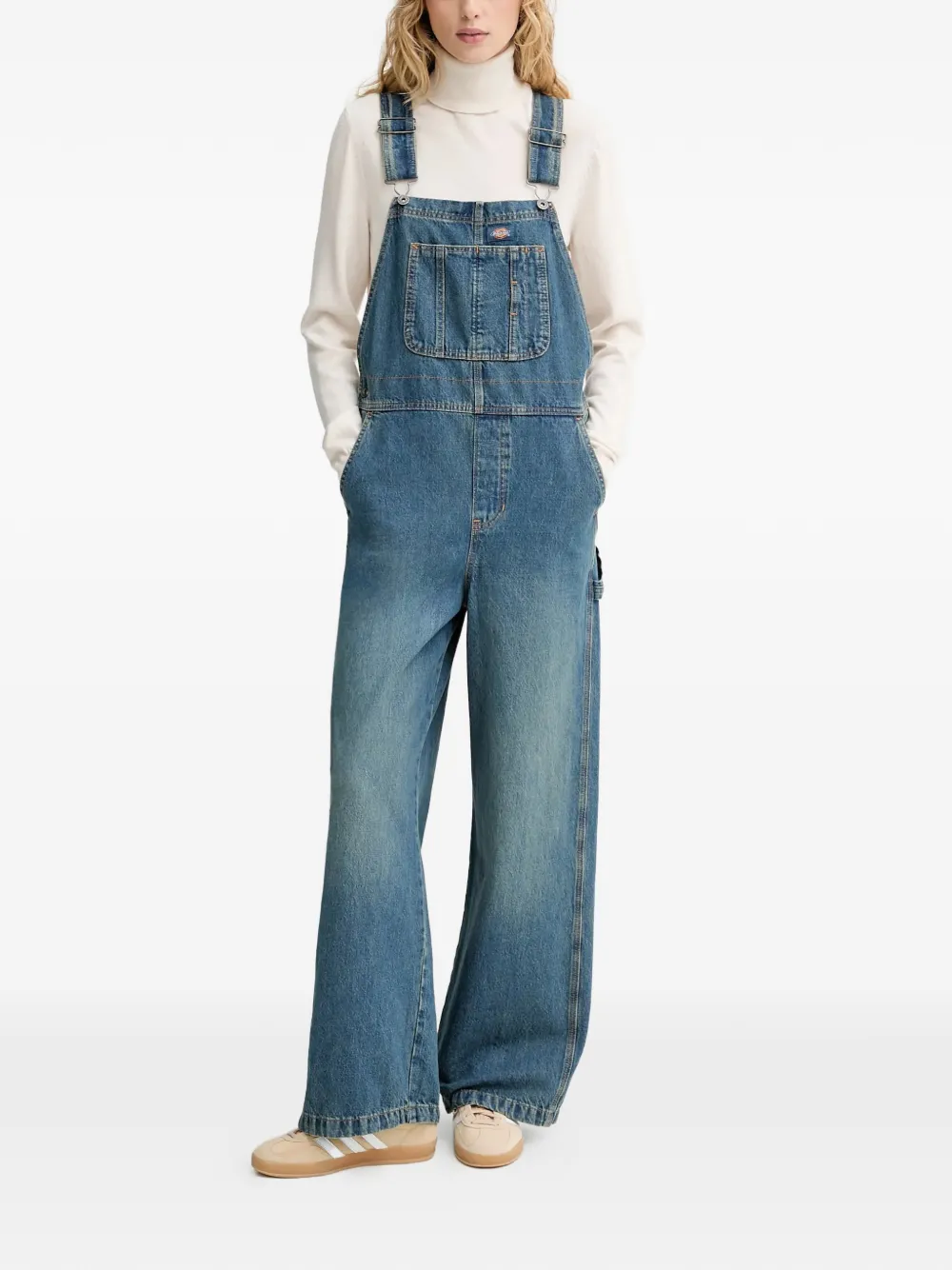 DICKIES straight-leg cotton jumpsuit - Blauw