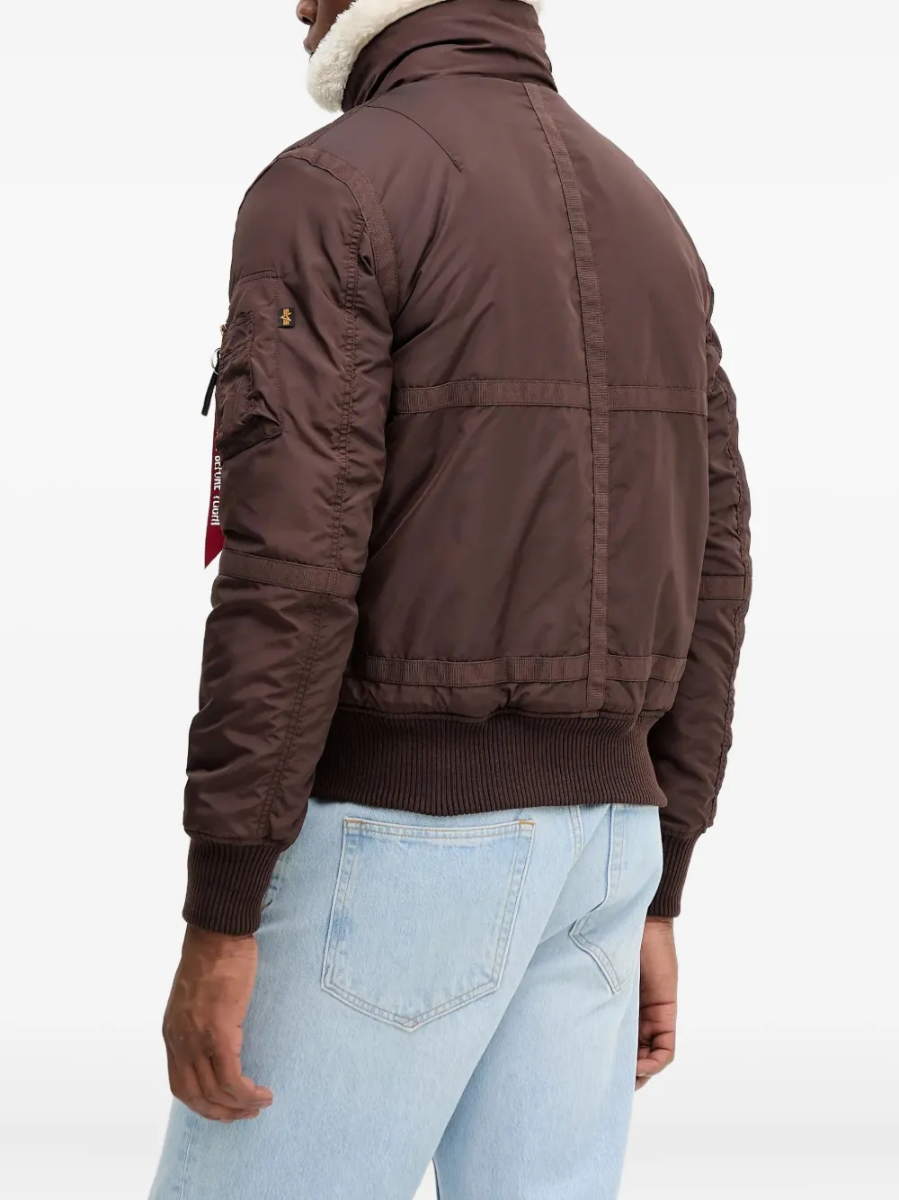 Alpha Industries B-15 III TT bomberjack met kraag van imitatiebont Bruin