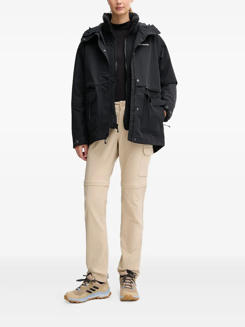 Columbia embroidered-logo jacket - Zwart