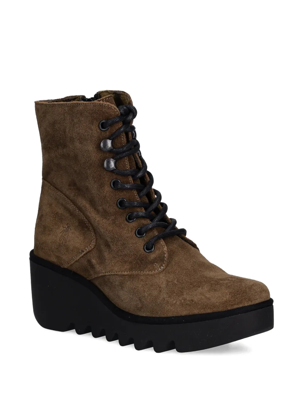 Fly London lace-up wedge-heel boots Bruin