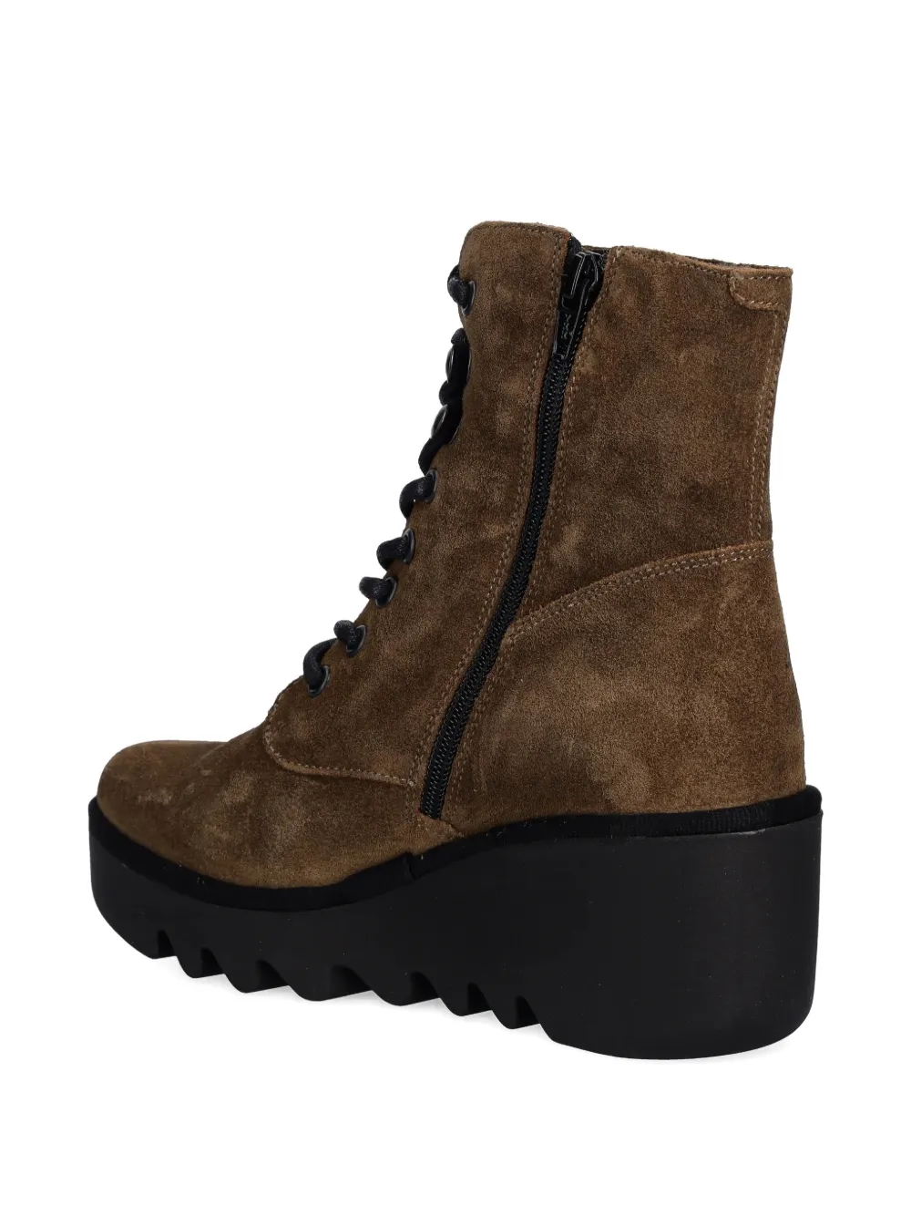 Fly London lace-up wedge-heel boots Bruin