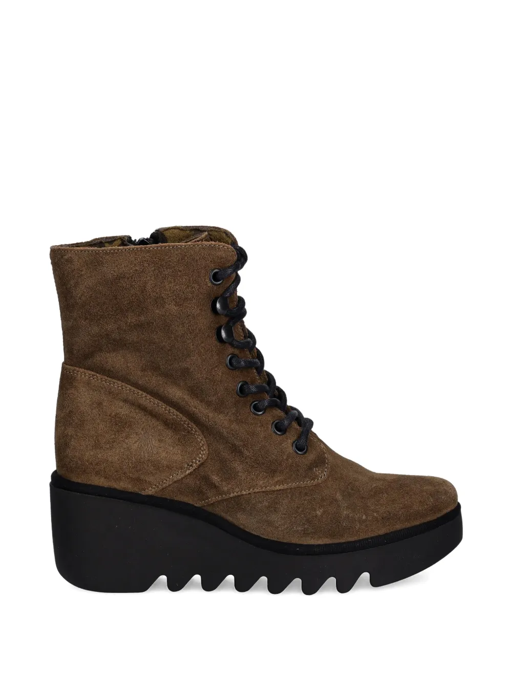 Fly London lace-up wedge-heel boots Bruin