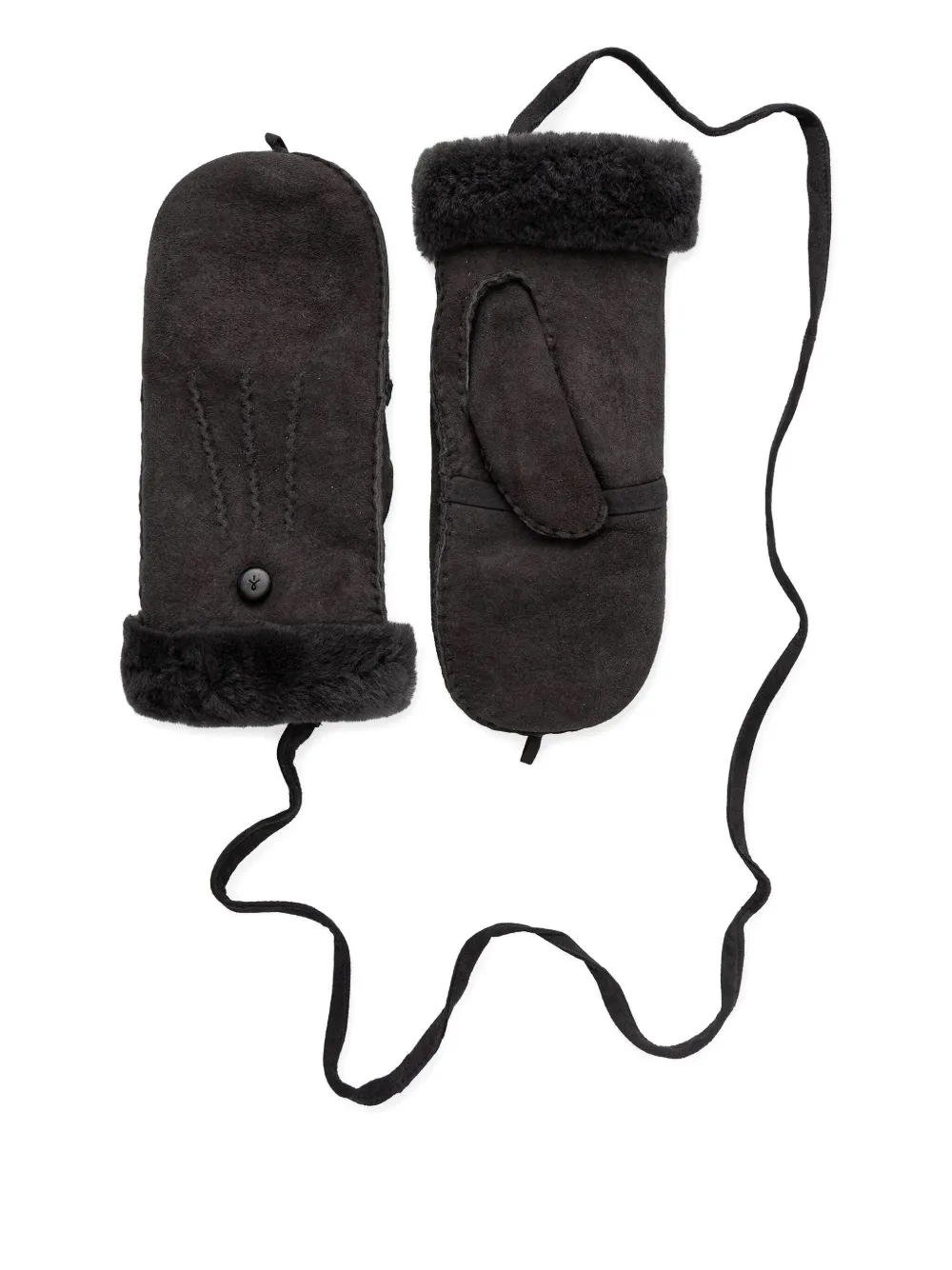 Emu Australia Fur-trim Mittens In Black