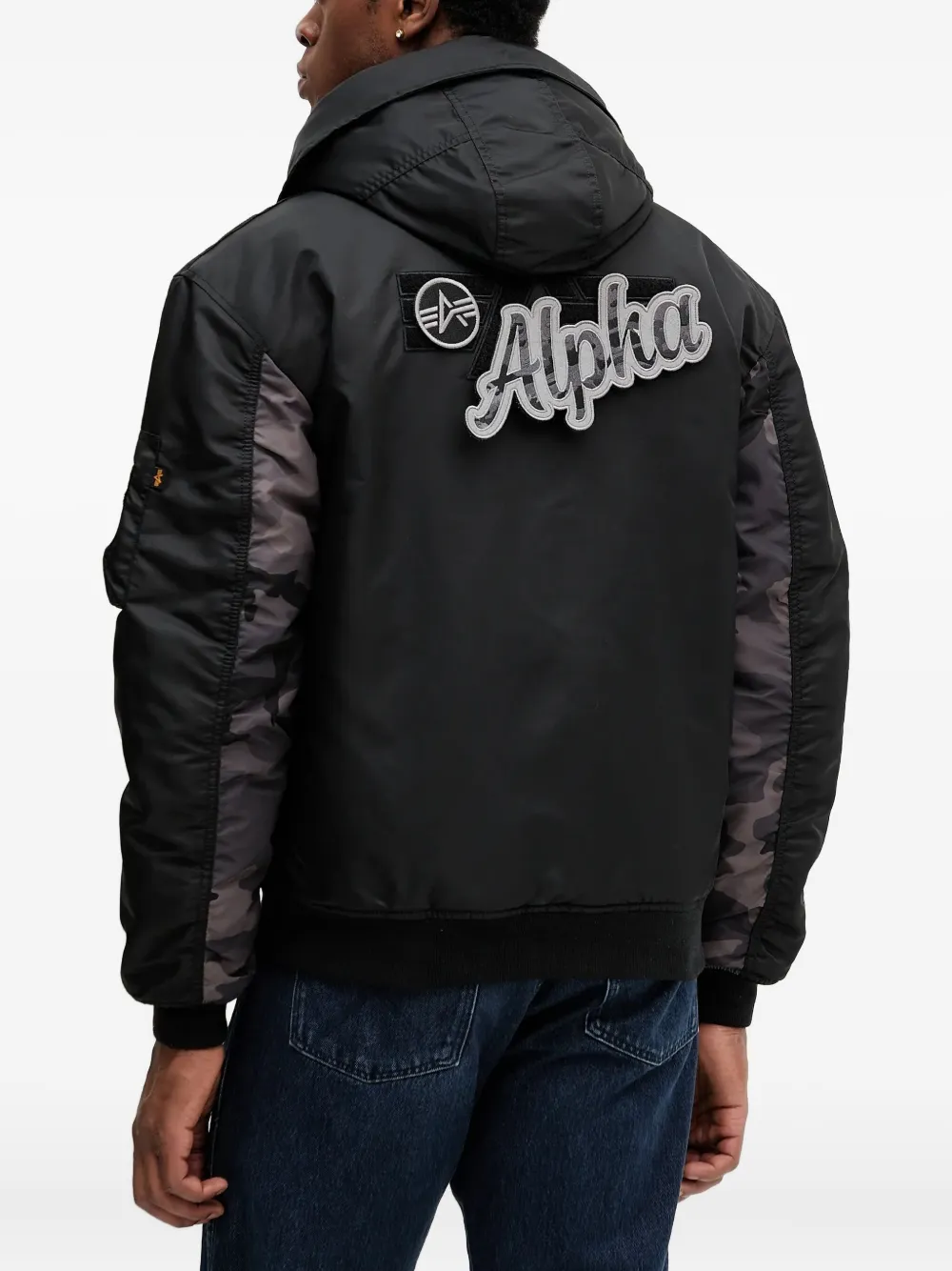 Alpha Industries MA-1 jack met capuchon Zwart