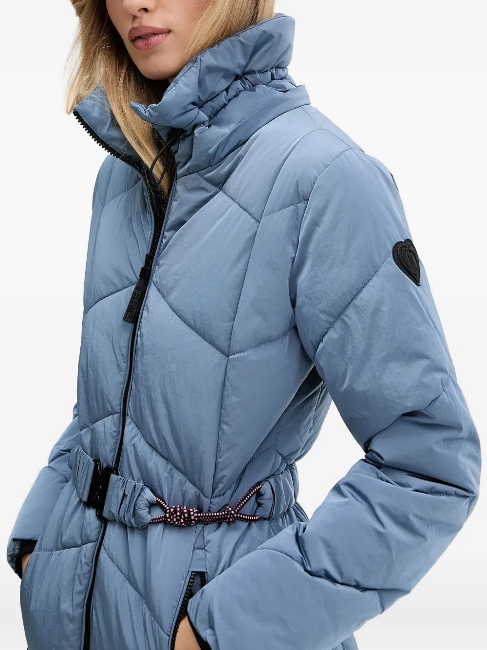 Desigual Gewatteerd jack met logopatch Blauw