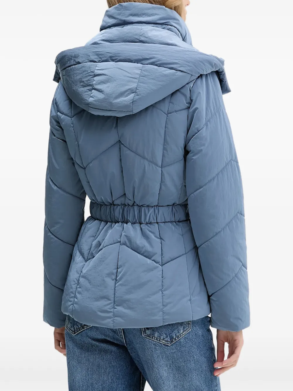 Desigual Gewatteerd jack met logopatch Blauw