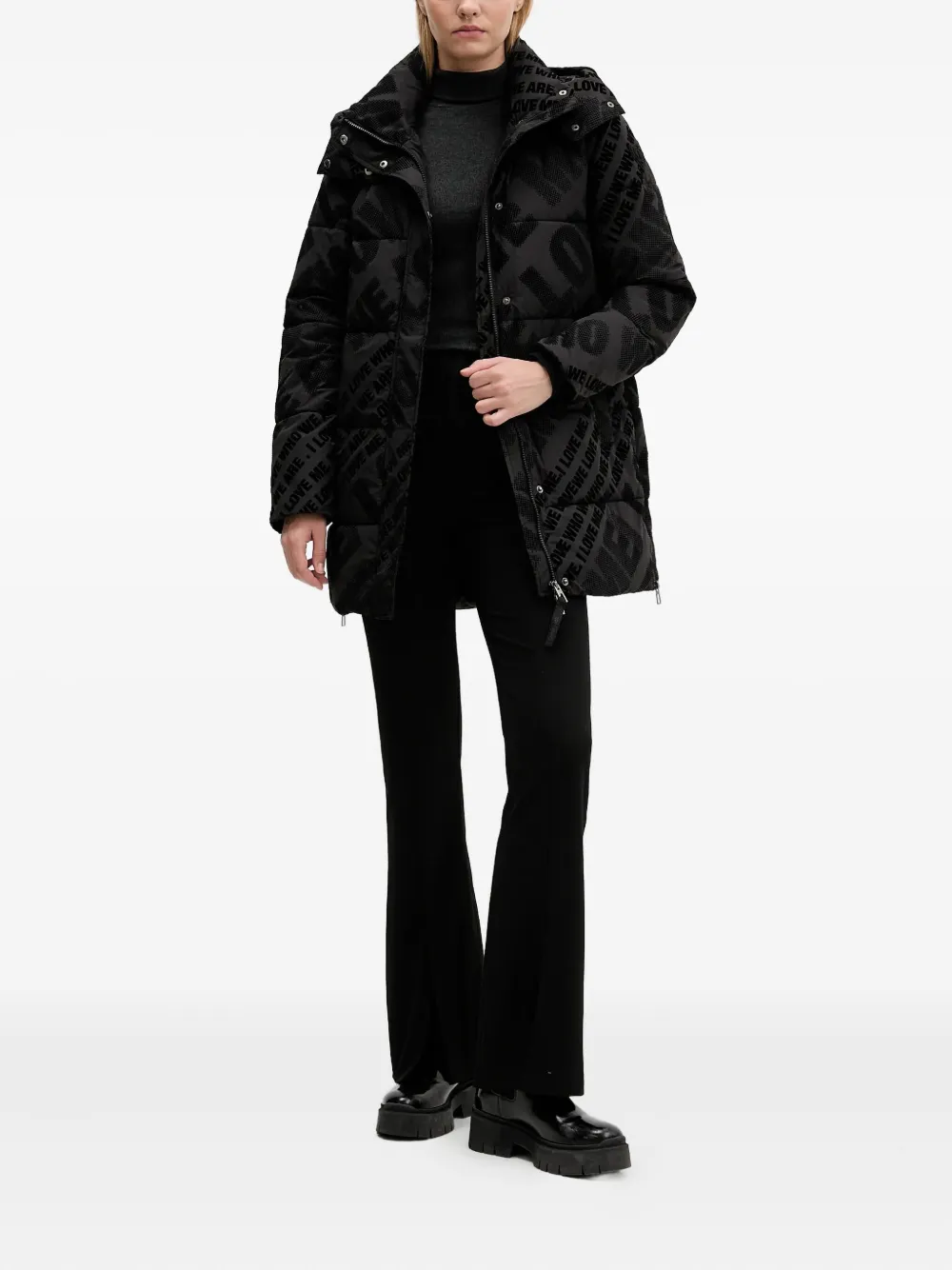 Desigual Wattierter Mantel mit Print | Einreiher | Image 2