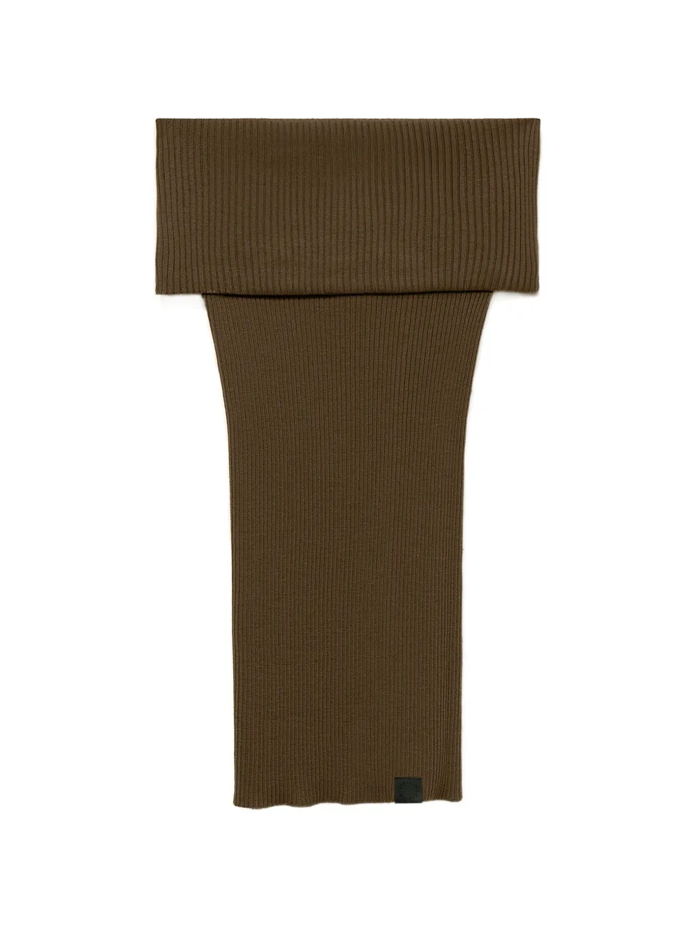 Stella McCartney Off-shoulder geribbelde wollen top Bruin
