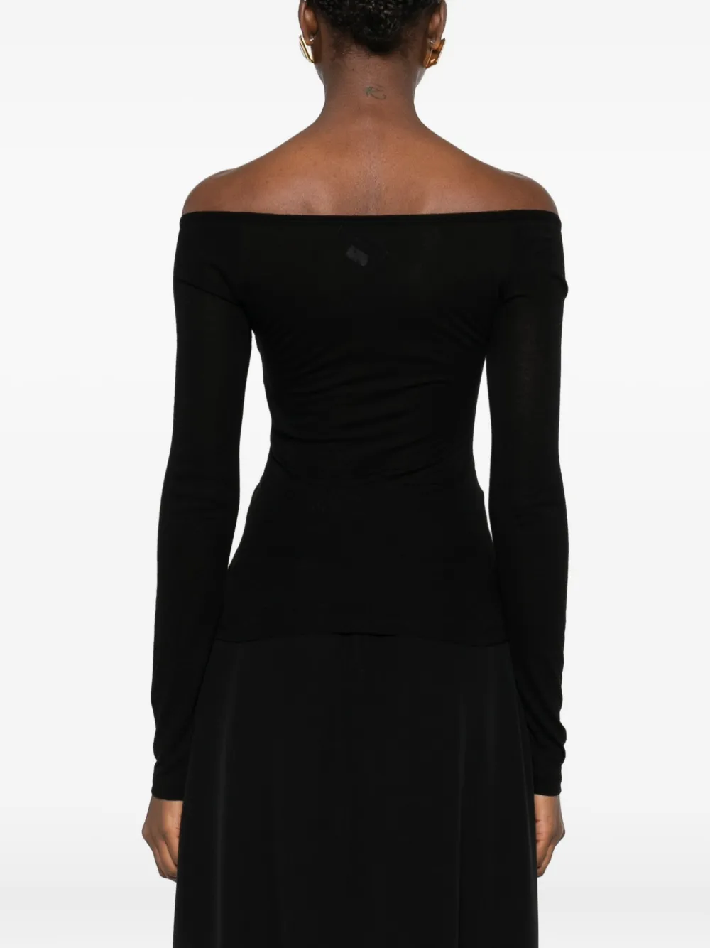 Stella McCartney T-shirt met V-hals en lange mouwen Zwart