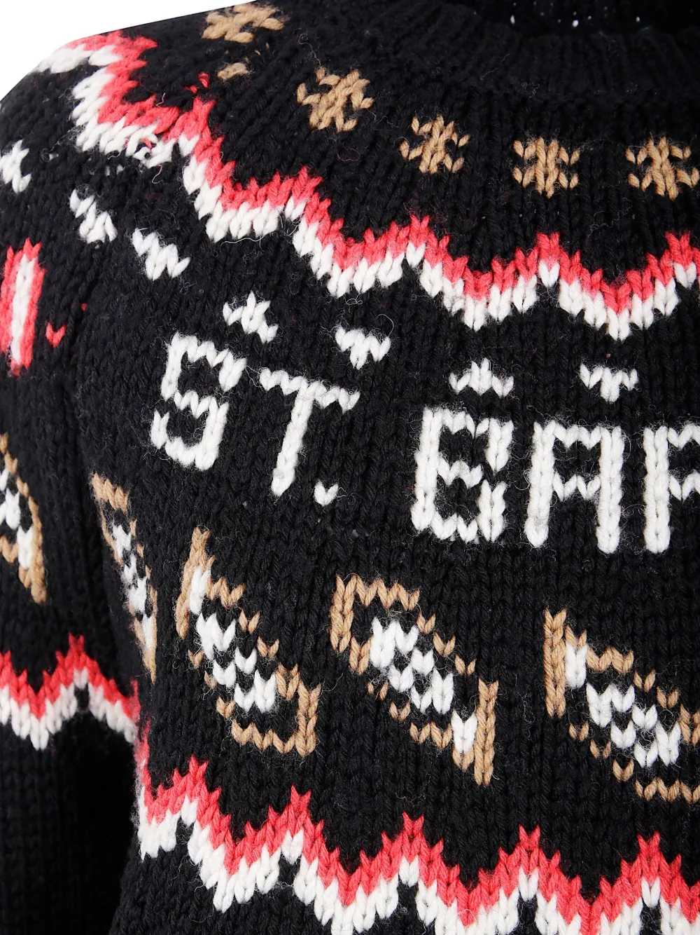 MC2 Saint Barth Intarsia gebreide trui Zwart