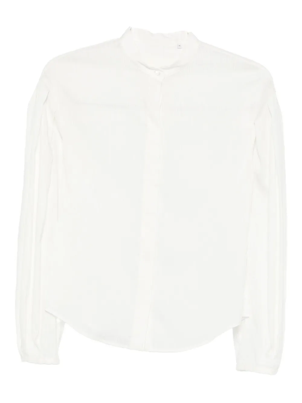 Xacus Long-sleeved White Blouse With High Neckline In White