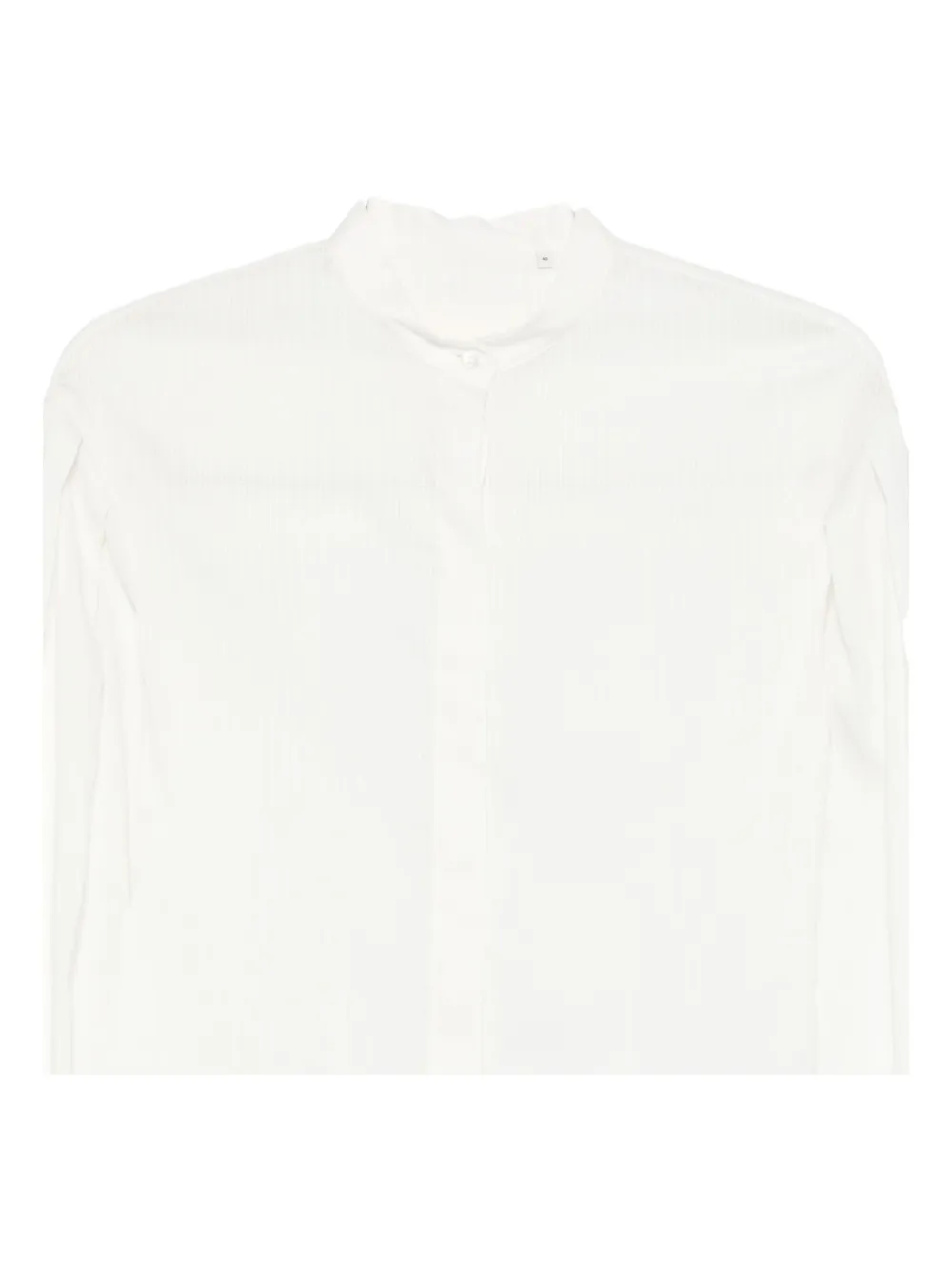 Xacus Long-sleeved White Blouse With High Neckline In White