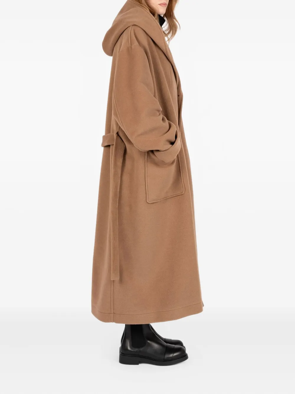 Société Anonyme Sunday Morning Hooded-belted Coat In Brown