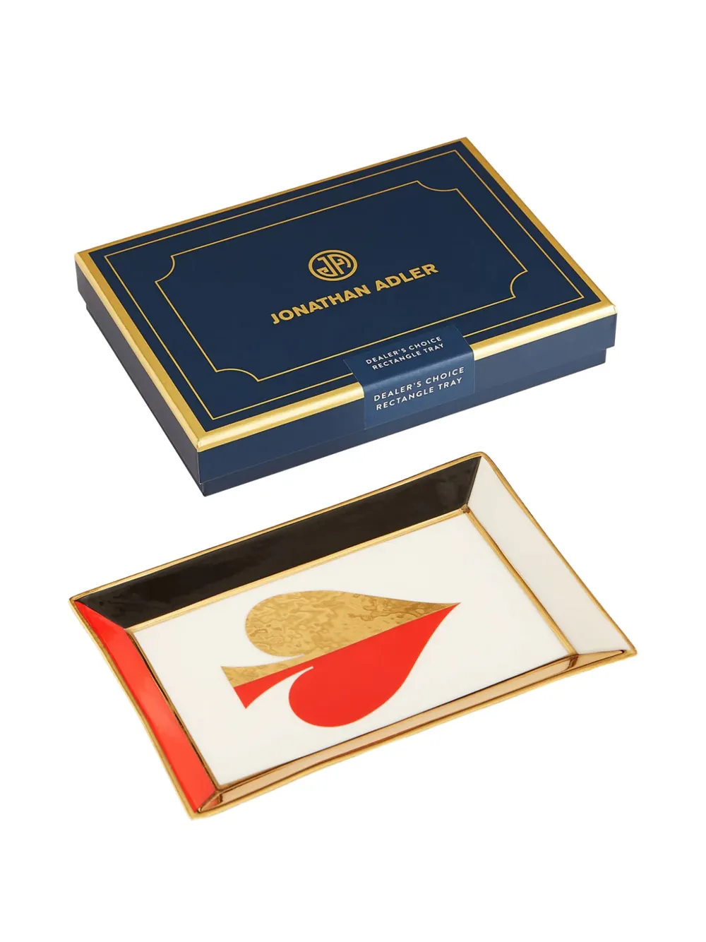 Jonathan Adler Dealer's Choice Rectangle Tray (18cm X 12cm) In Multi