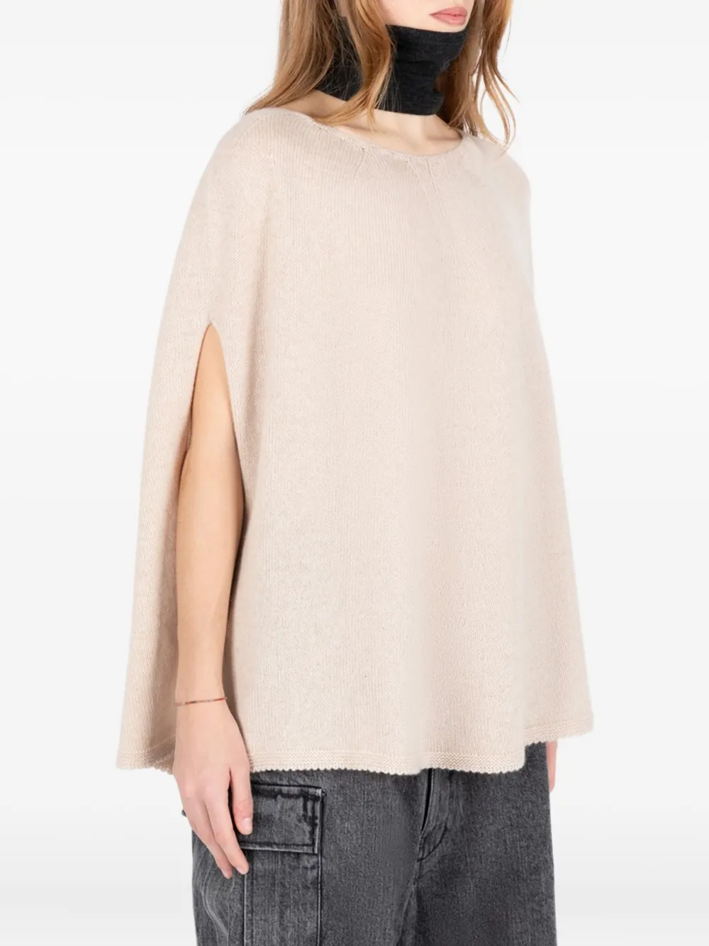 Société Anonyme Franci Slit-knit Cape In Neutral