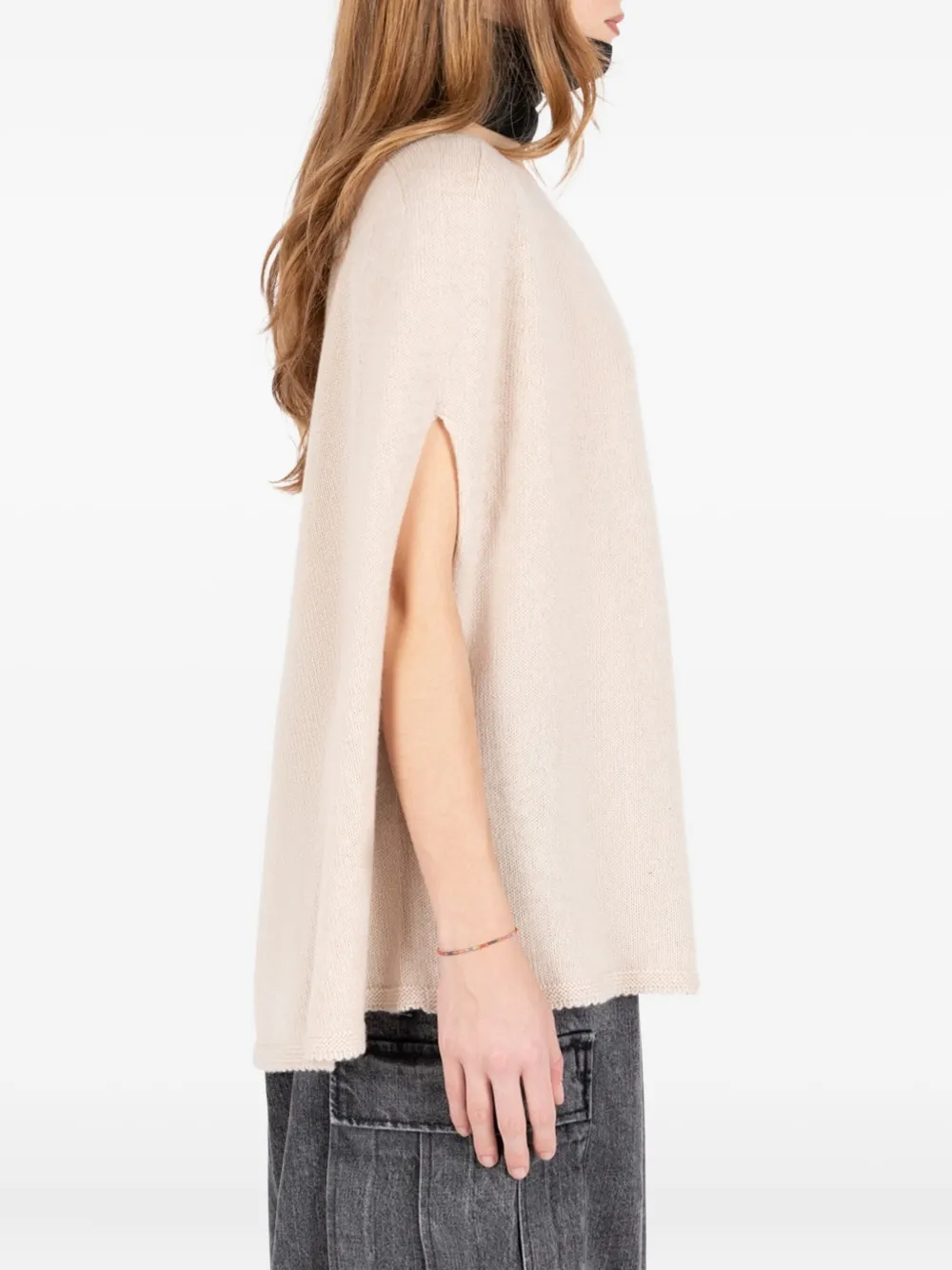 Société Anonyme Franci Slit-knit Cape In Neutral