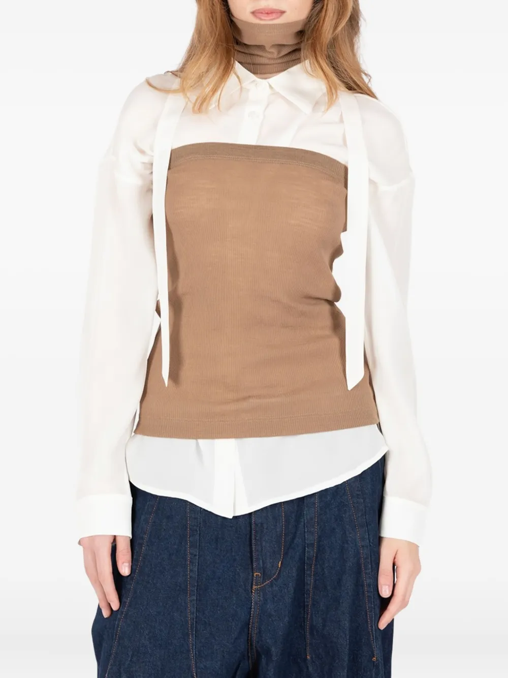 Société Anonyme Ribbed Bandeau Top In Brown