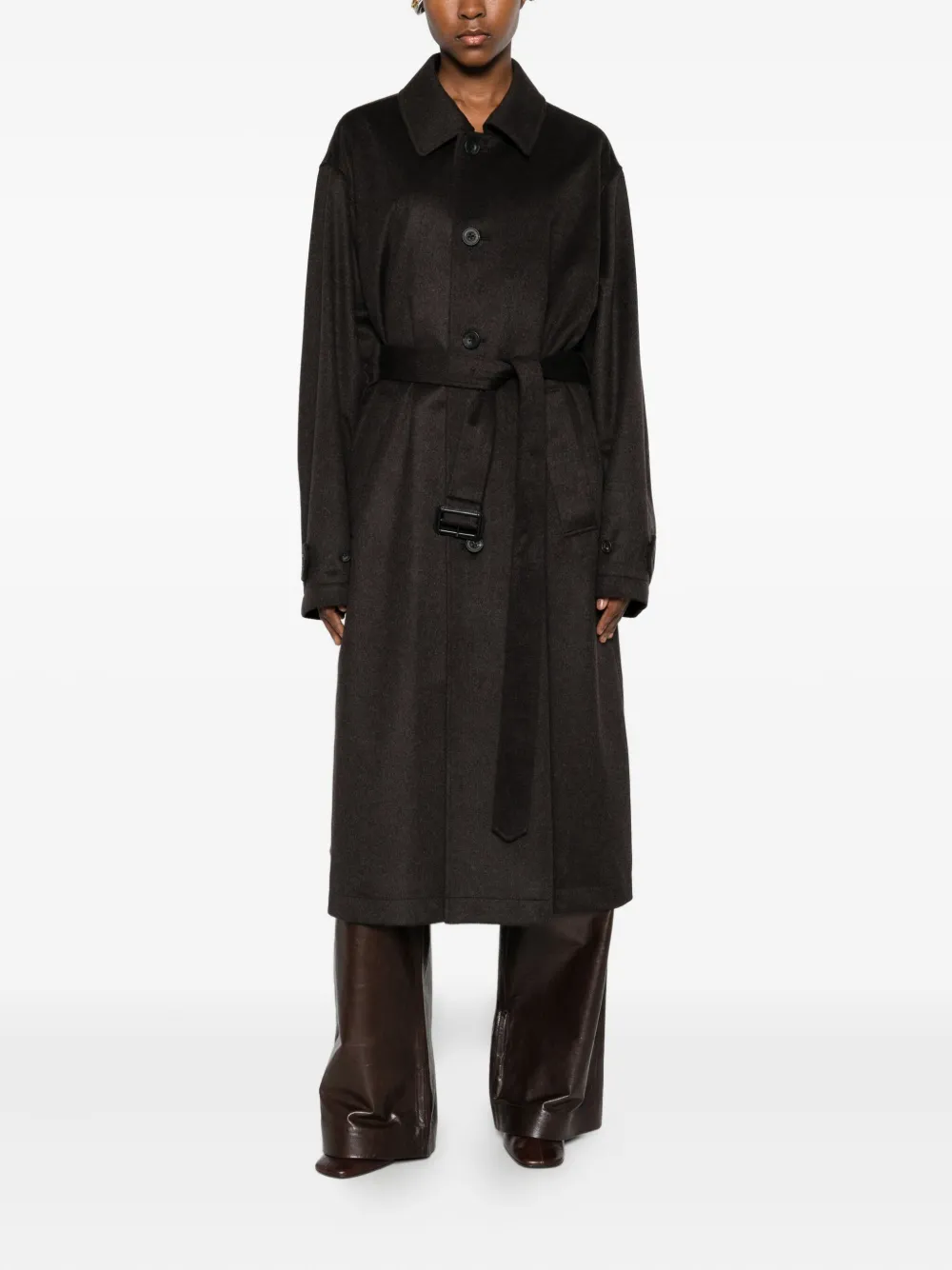 Stein Cashmere Coat In Brown