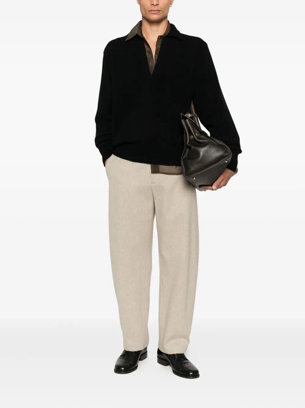 STEIN V-neck collared sweater | Knitted Sweaters | Image 2