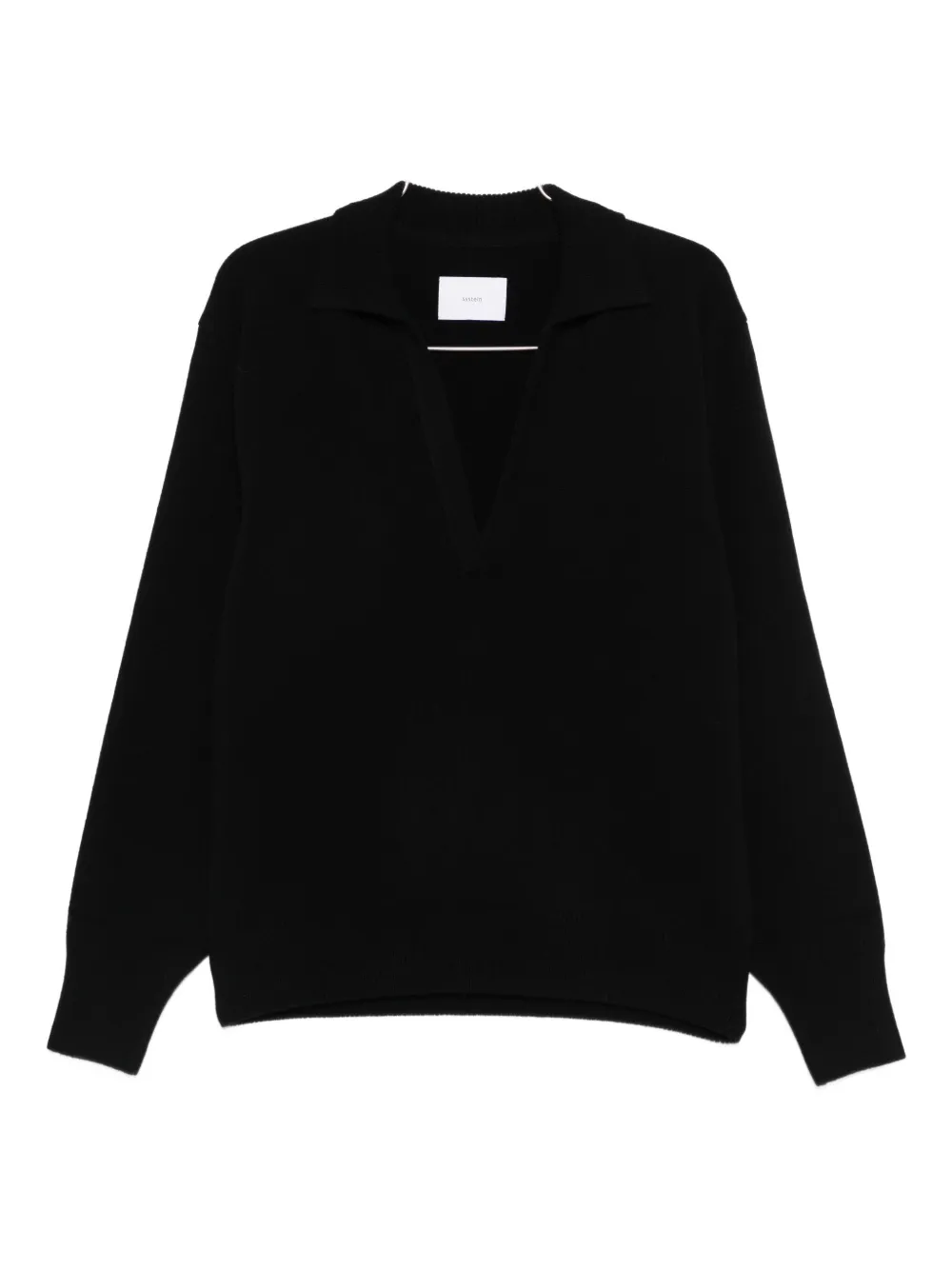 STEIN V-neck collared sweater | Black | Image 1