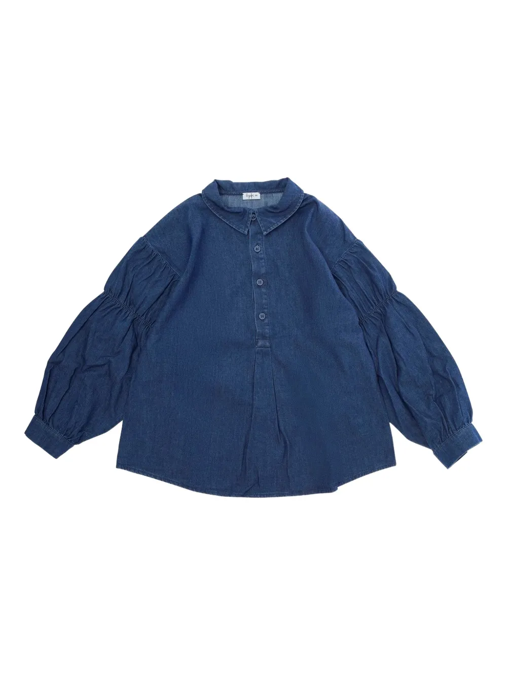 Il Gufo camisa con mangas fruncidas | azul | Image 1