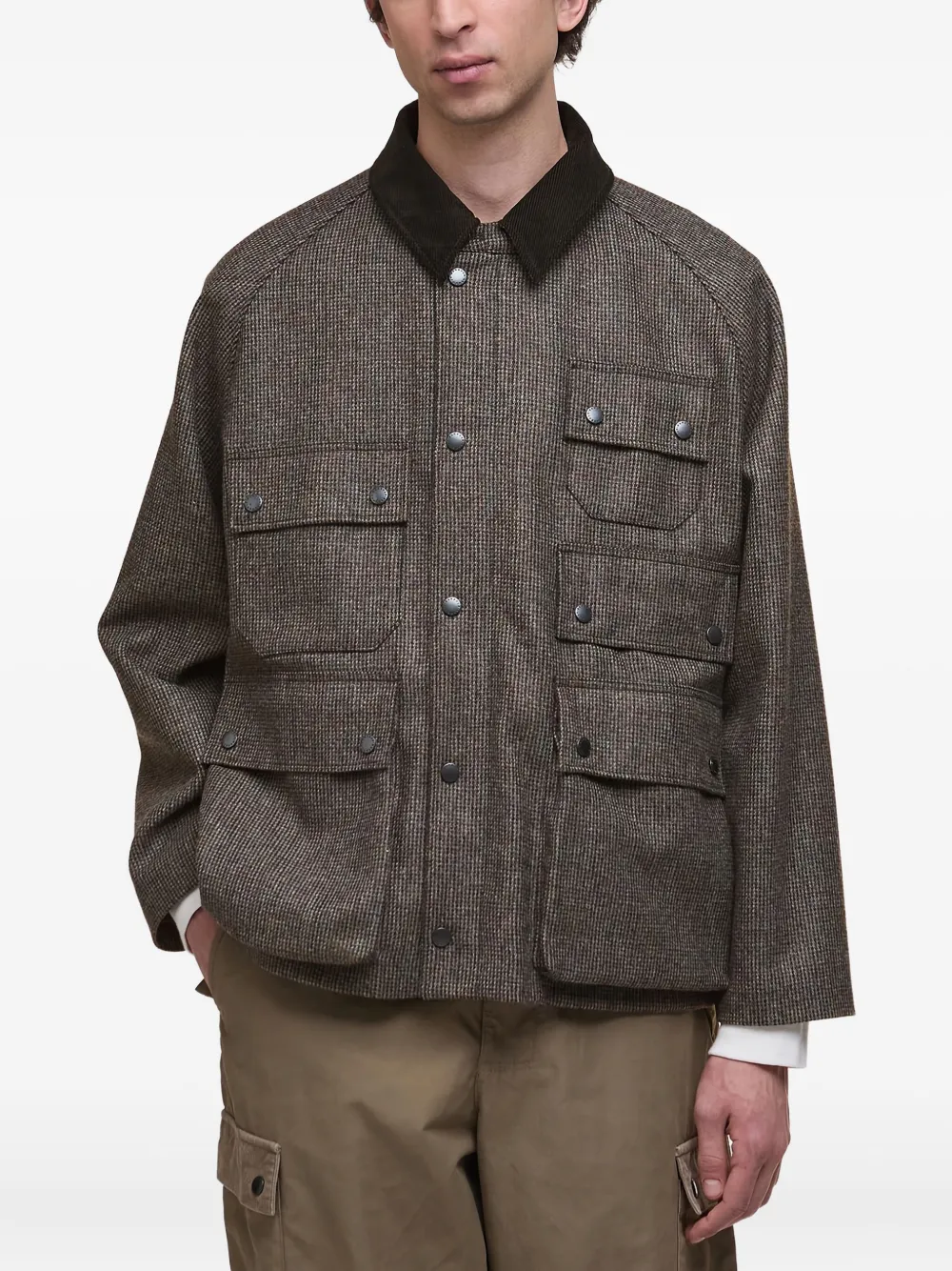 Barbour corduroy-collar multi-pocket jacket | marrón | Image 1