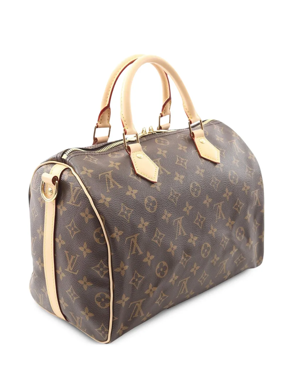 Pre-owned Louis Vuitton 2021-2025 Monogram Speedy Bandouliere 30 Satchel In Brown
