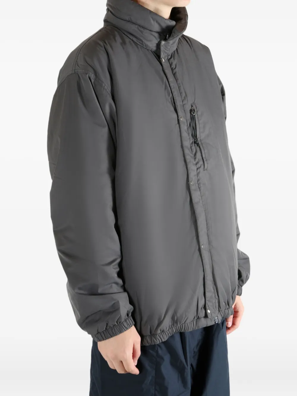 Nanamica Funnel-neck Zip-up Jacket In Gray