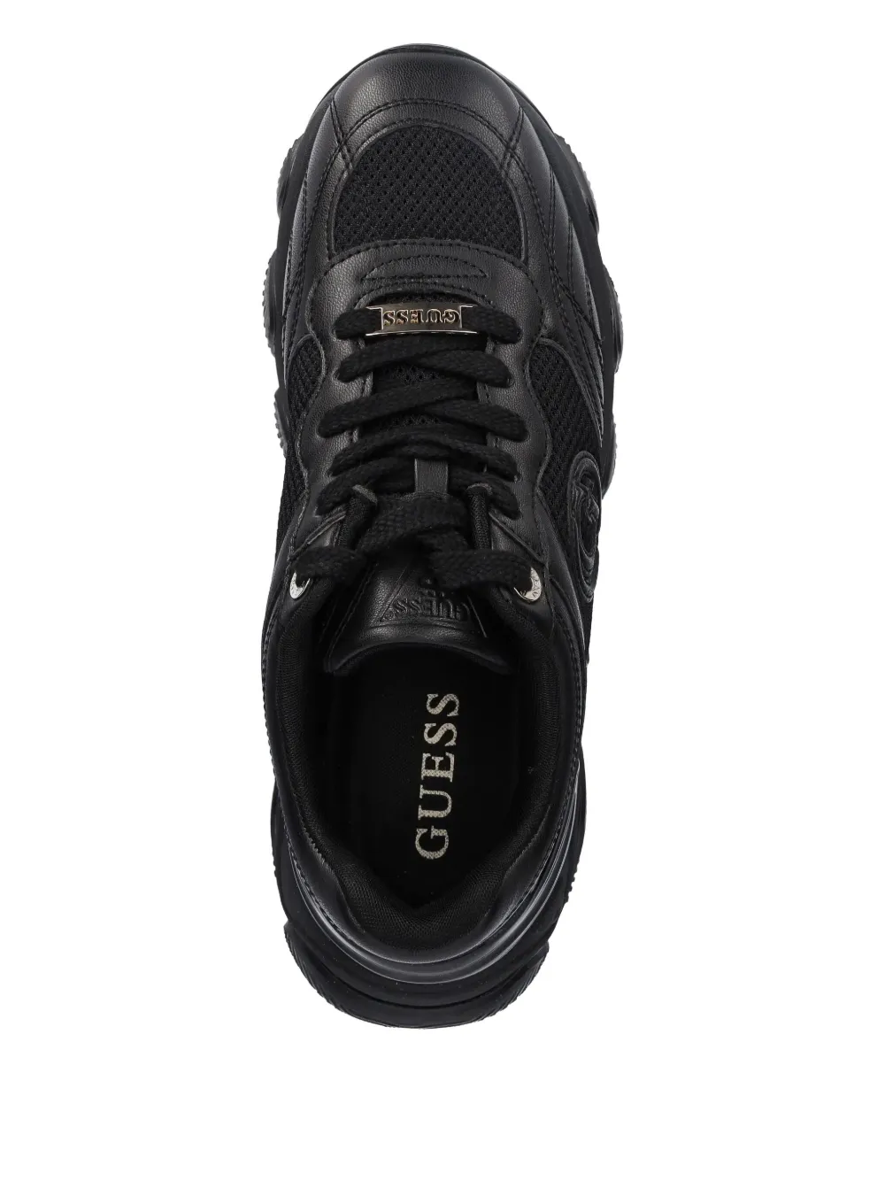 Guess Usa Logo-detail Low-top Sneakers In Black