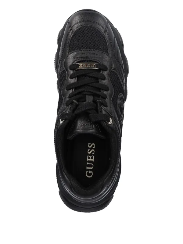 GUESS USA logo-detail low-top Sneakers | Black | FARFETCH GE