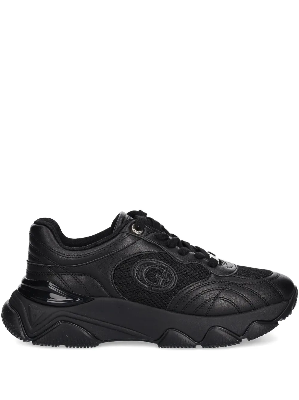 Guess Usa Logo-detail Low-top Sneakers In Black