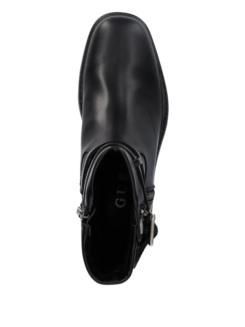 Guess Usa Lynden Buckle-strap Ankle Boots In Black