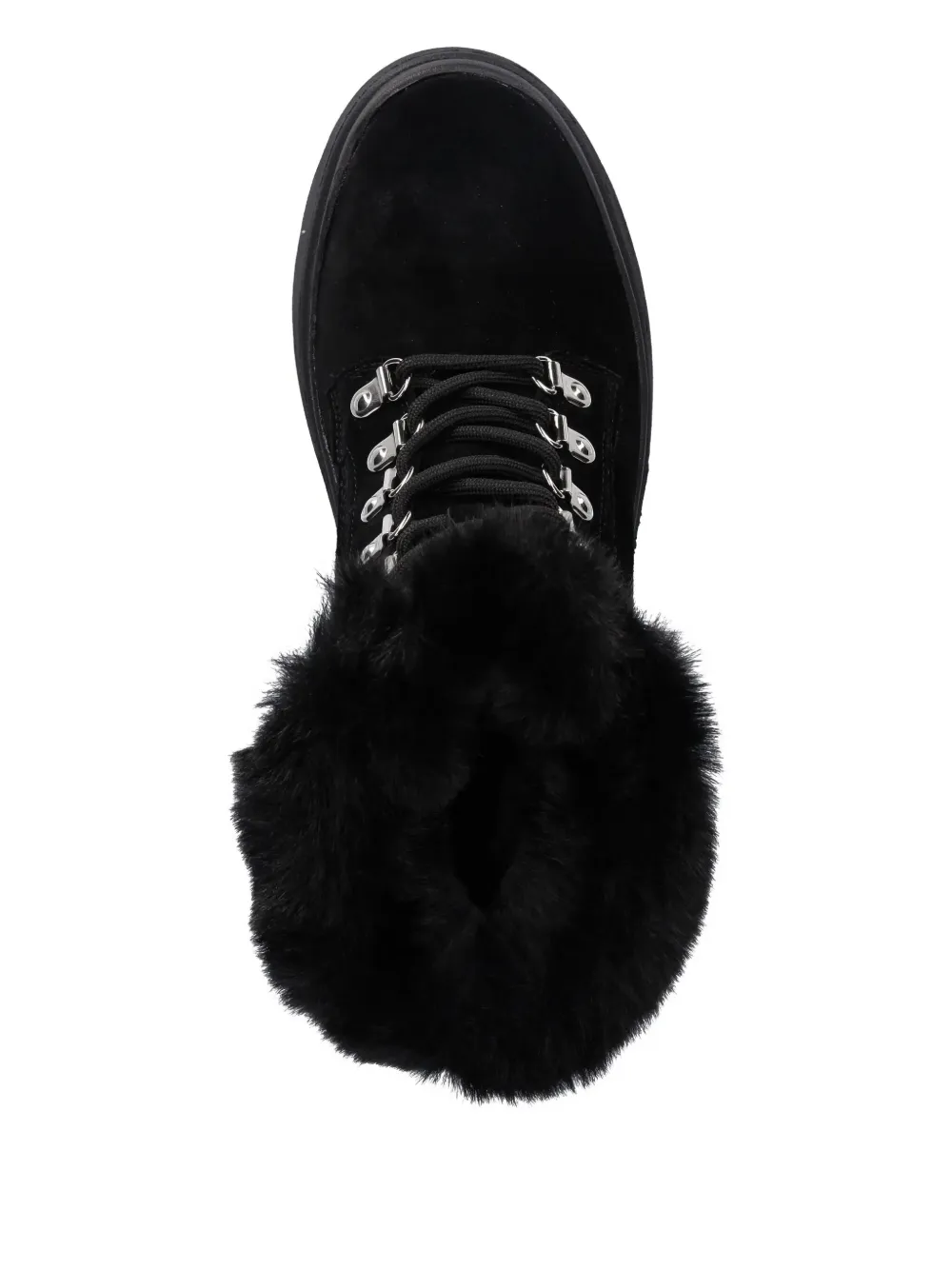 Guess Usa Yareli Faux Fur-trim Ankle Boots In Black