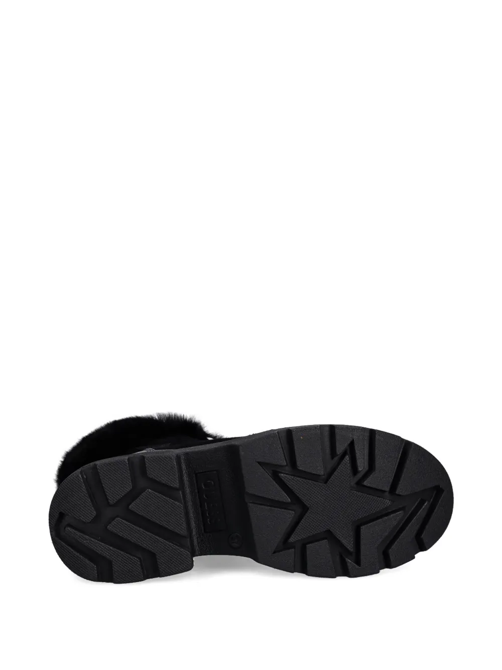 Guess Usa Yareli Faux Fur-trim Ankle Boots In Black