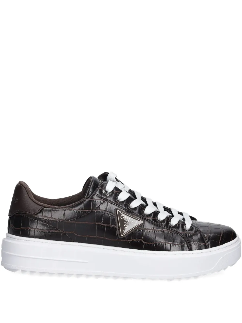 Guess Usa Crocodile-embossing Logo Sneakers In Multi
