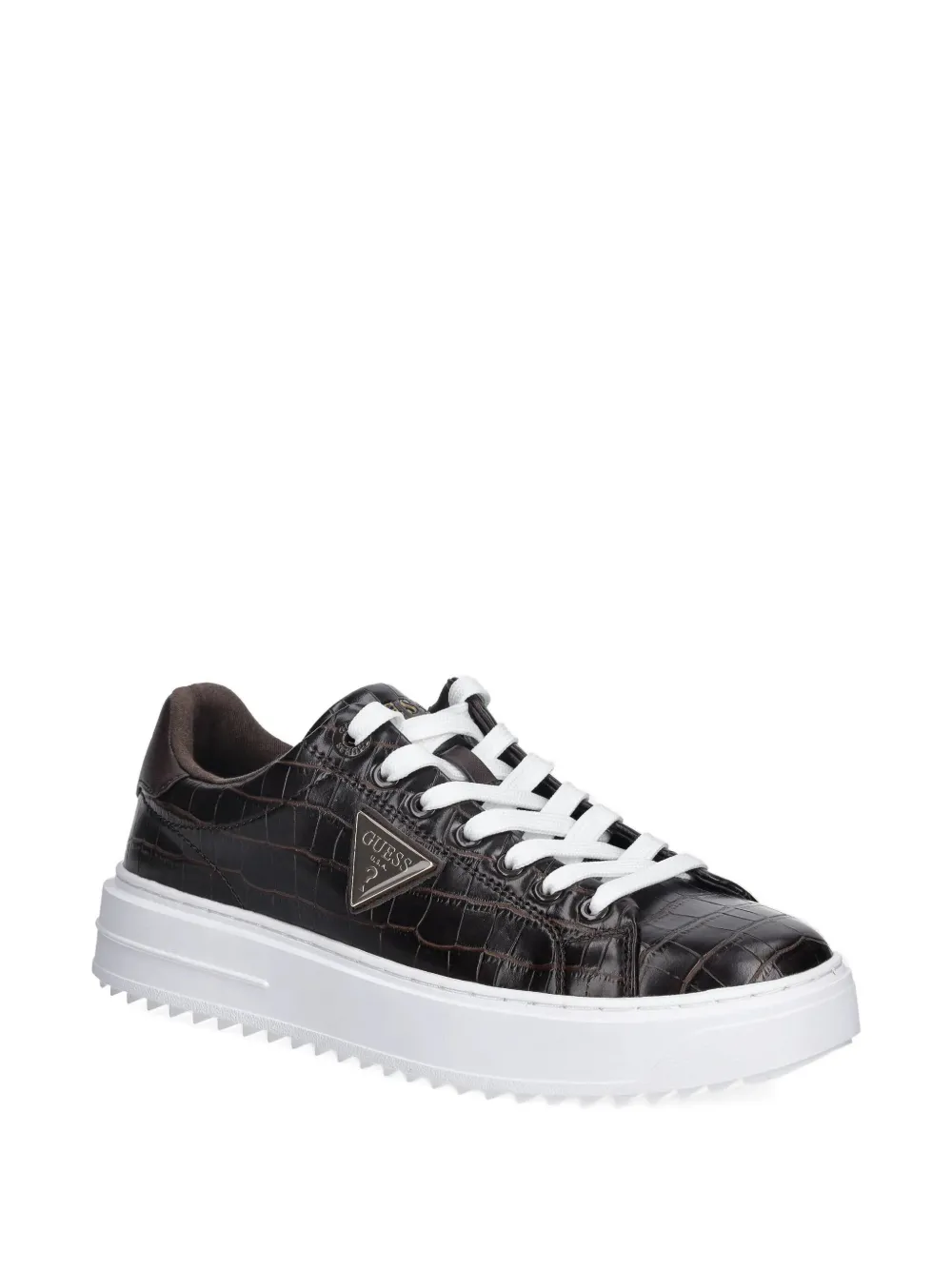 GUESS USA crocodile-embossing logo sneakers - Bruin