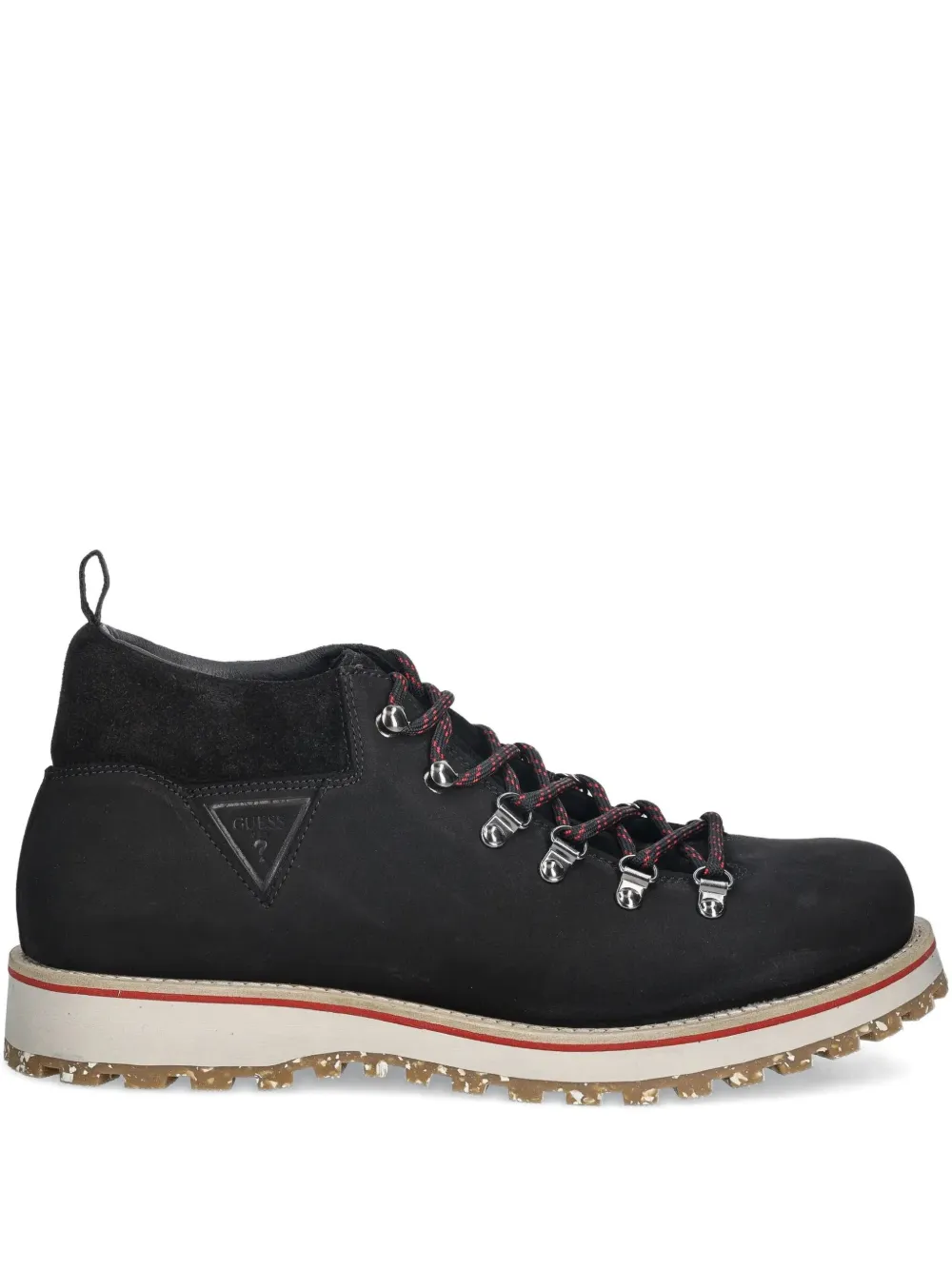 GUESS USA Kurma lace-up panelled ankle boots Zwart