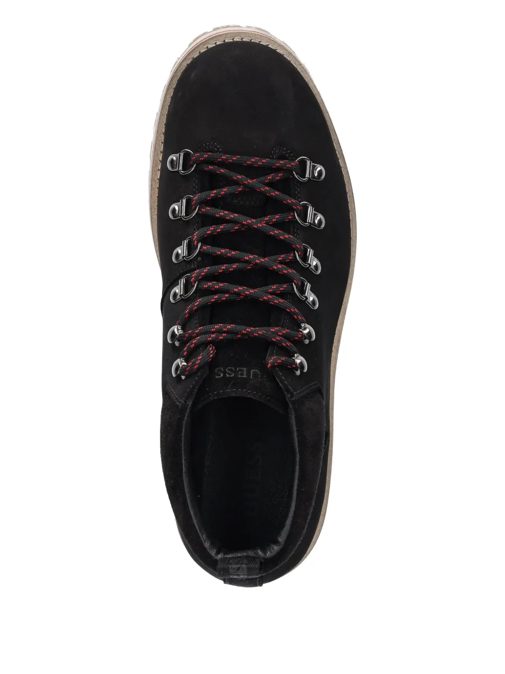 GUESS USA Kurma lace-up panelled ankle boots Zwart