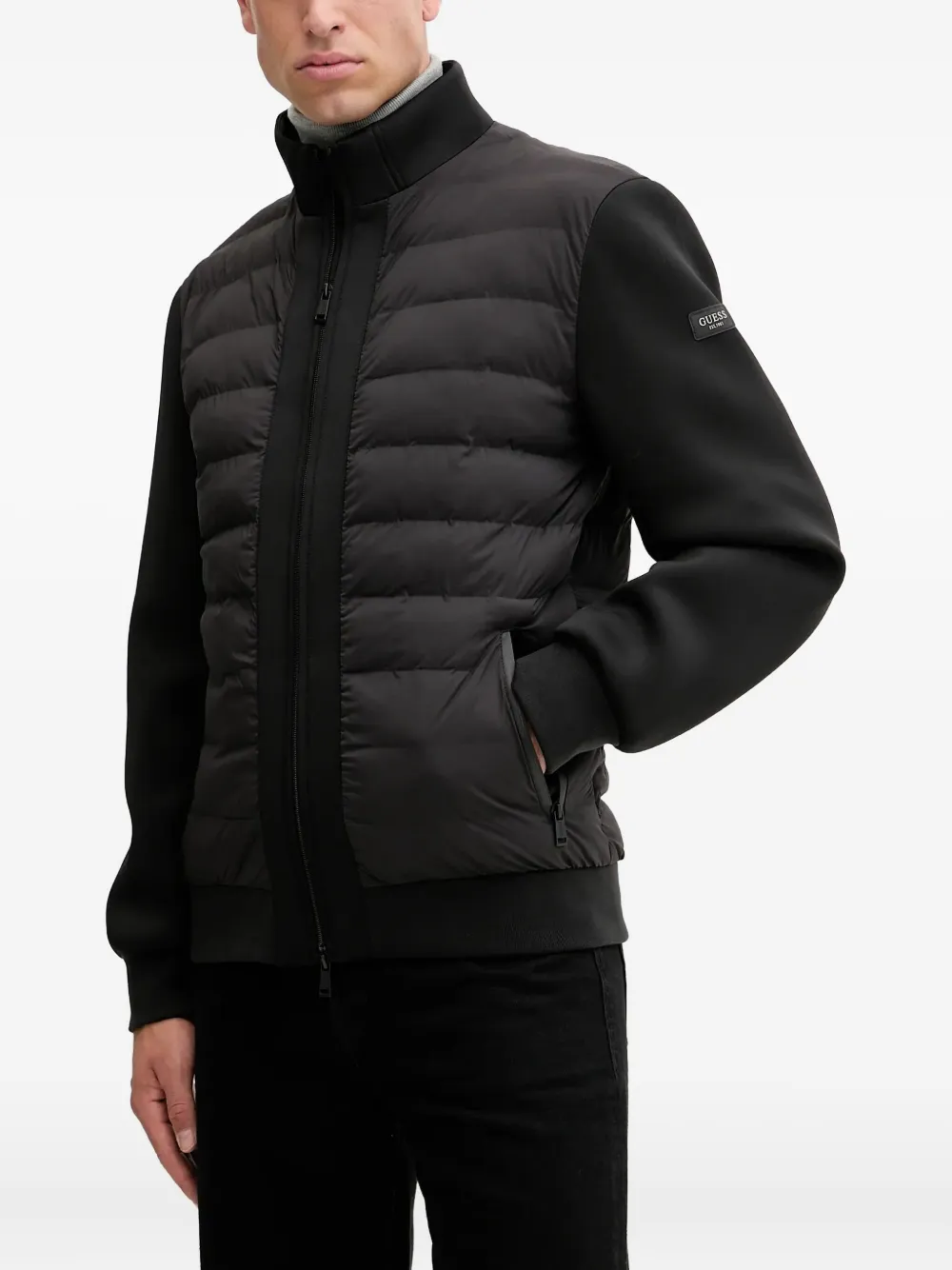 GUESS USA logo-patch padded jacket | Black | Image 1