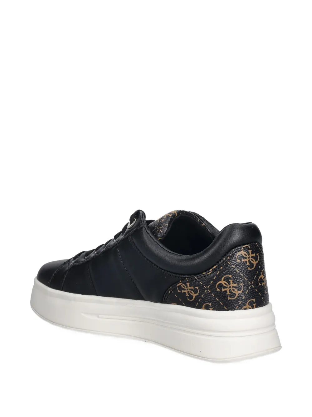 Guess Usa Welli Leather Sneakers In Black