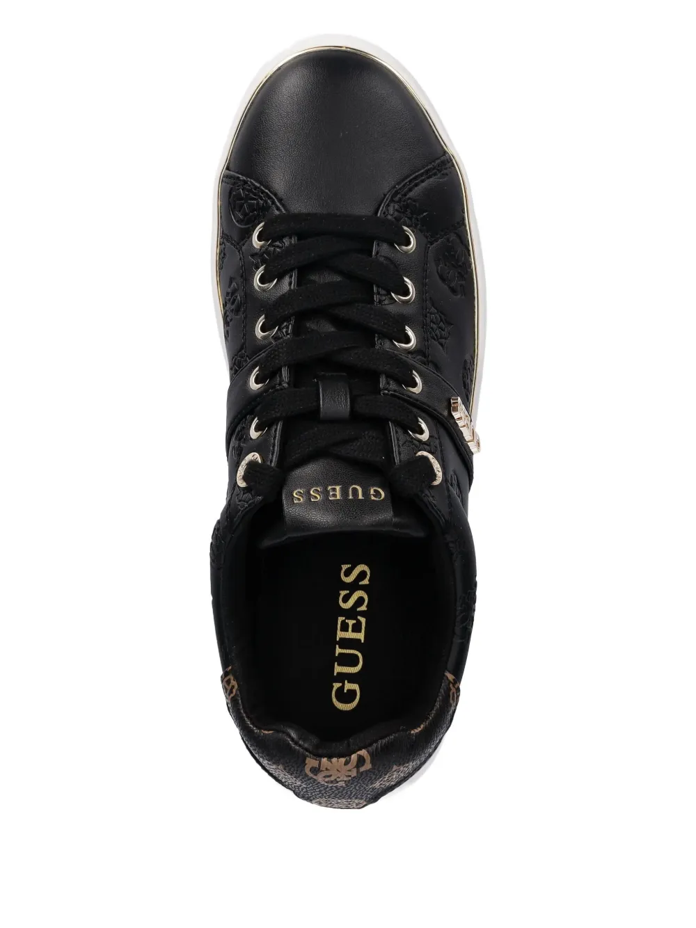 Guess Usa Britz 4g Logo-embossed Sneakers In Black