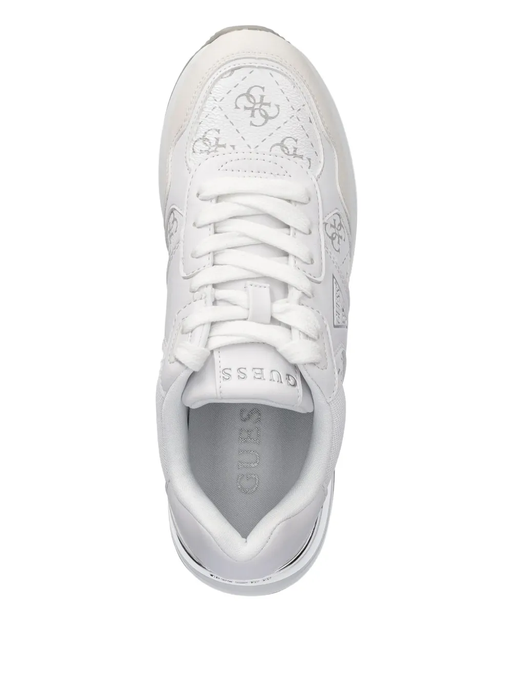 Guess Usa Mickay 4g Logo-print Low-top Sneakers In White